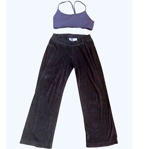 Nike Velour Wide Leg Pants Gray Soft Lounge Athleisure High Rise Stretch S